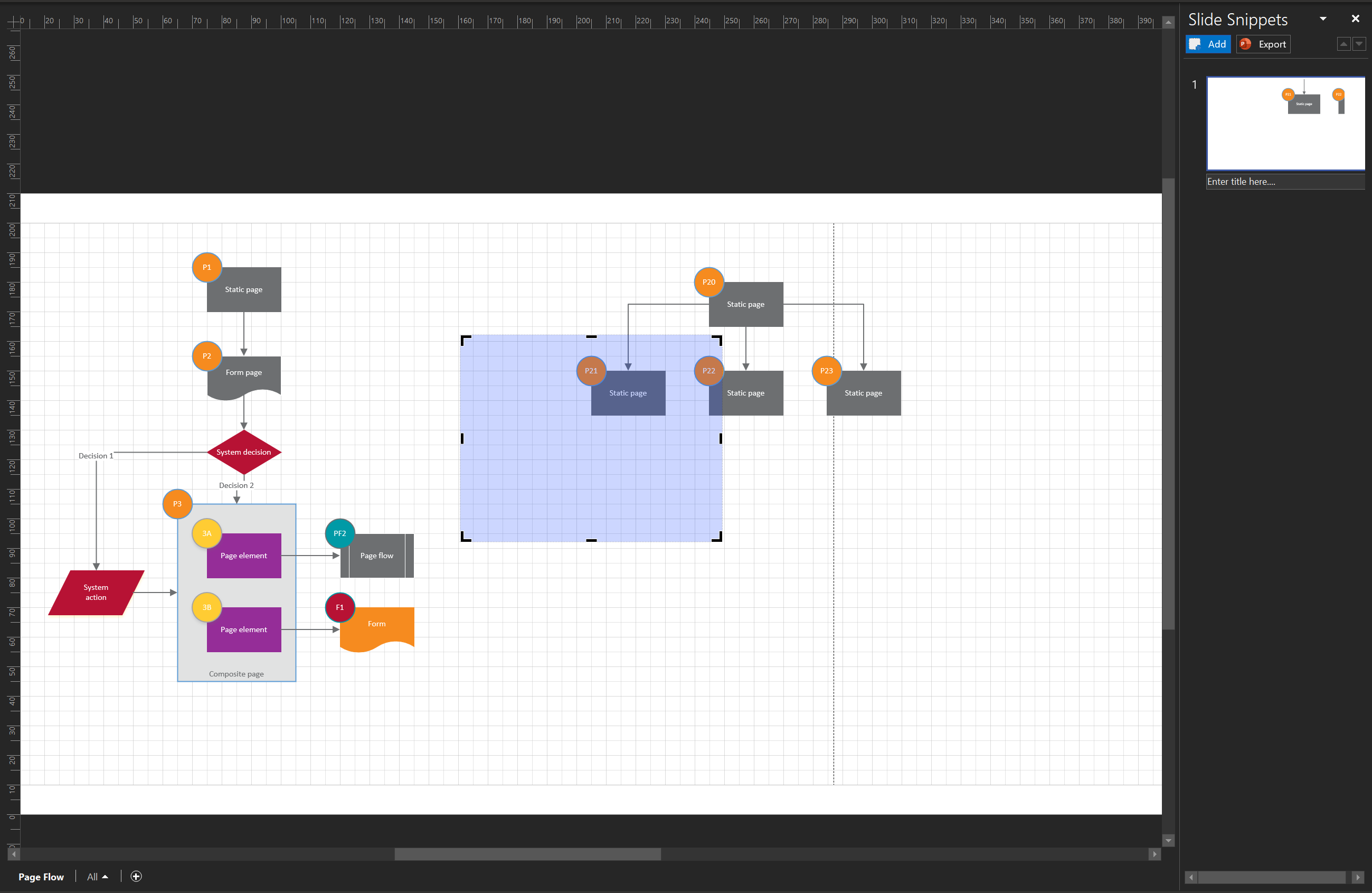 Image of selecting a snippet