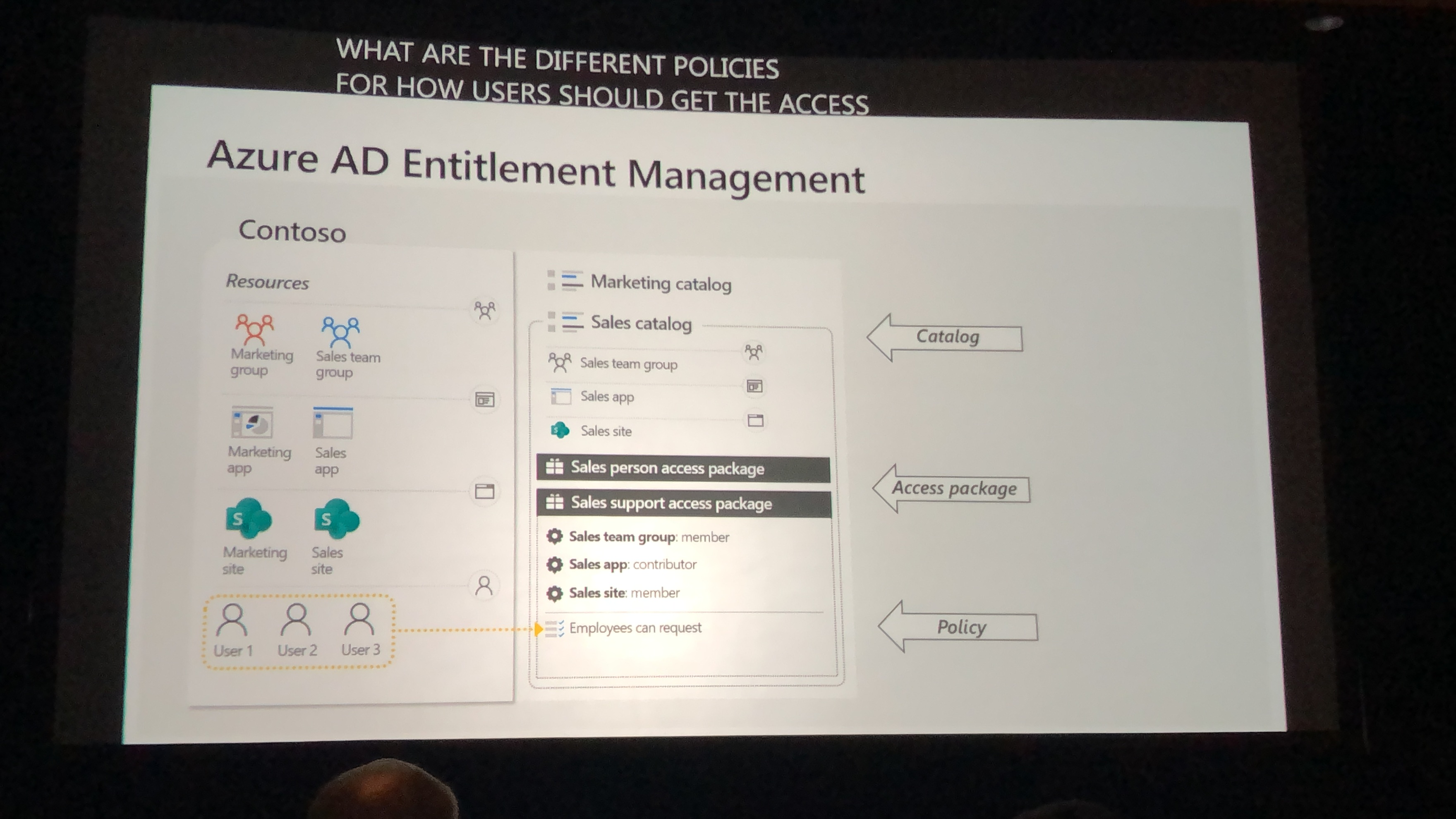 A description of the components of Azure AD Entitlements