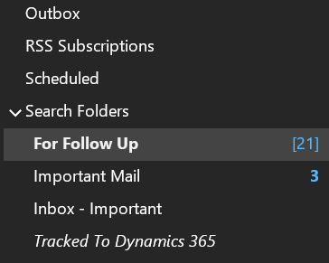 Image of Search Folders in Outlook
