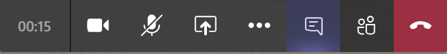 Screen shot of Teams Meeting tool bar