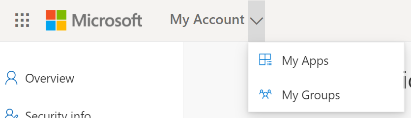 Image of navigation to My Apps and My Groups